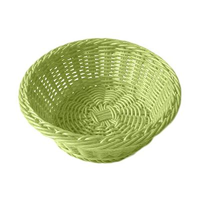Garcia de Pou Cesti Rotondi Imitazione Vimini, Pp, Verde Anice, Ø 20x8 CM