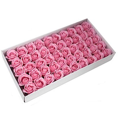 Lot de 50 fleurs de savon artisanales - Med Rose - Rose