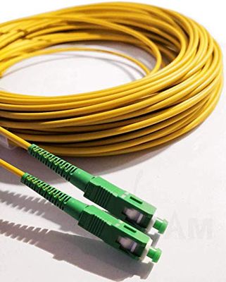 Elfcam® - 300m Cavo Fibra Ottica SC/APC per SC/APC Simplex Monomodale 9/125, Compatibile con TIM Fibra, Vodafone Fibra, Wind Fibra e Tre Fibra, 300M