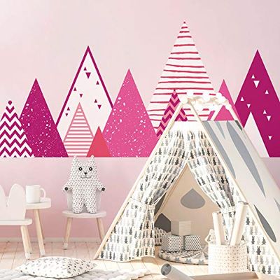 Sticker Muraux Autocollant Enfants Decoration Géant Montagnes Scandinaves pour Chambre Bébé Mika 95 x 360 cm 1 Unité