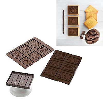 Silikomart CKC04 Cookie GNAM Slim Kit para fazer bolachas com talheres em chocolate
