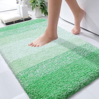 OLANLY Tapis de Salle de Bain Extra Doux en Microfibre absorbante, Revers en Caoutchouc, séchage Rapide, Lavable en Machine, pour Sol de Salle de Bain, Baignoire, Douche et Accessoires de décoration