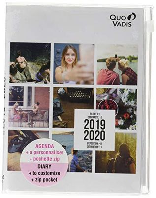 Quo Vadis My Diary with Zip Pocket Daily Academic Diary 12x17 cm Year 2019-2020