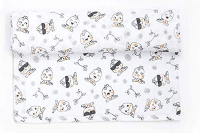Ti TIN | Lange en Mousseline pour Bébé, 120x120 cm | 100% Coton - Lange Gaz Doux, Léger et Multifonction - Motif Bébé Dinosaure - Couleur Blanc, Gris, Jaune - 100gr/m²