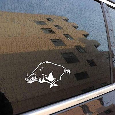 Ferocious Deadly Wild Boar Fun Window Bumper Sticker Vinyl Decal 12.7CM x 8.3CM