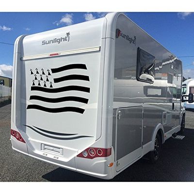 Tatoutex Stickers Drapeau Breton Flottant - Bordeaux, L 30cm x H 20cm