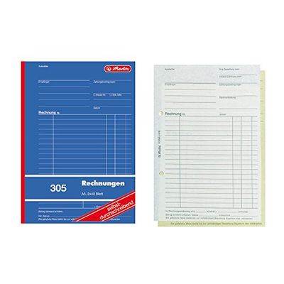 Herlitz 888529 rekenboek A5, 2 x 40 vellen, zelfdoorschrijvend, 10 stuks