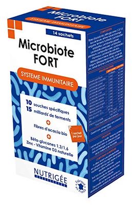 NUTRIGÉE - Microbiote Fort - Immunité - Renforce Le Système Immunitaire, Protège L'Organisme, Nourrit La Flore - Complexe Synergique - 14 Sachets - Programme de 14 Jours - Fabriqué en France