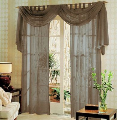 Gardinenbox Voile Cortinas completas, 3 peças, torrão, 60999