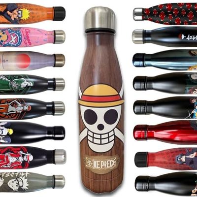 Hômadict - Bottiglia isotermica One Piece – Testa di Morte Sunny – Tenuta Calda e Fredda 12 Ore – Sport, Viaggi, Quotidiano – 500 ml – BPA Free – Licenza Ufficiale
