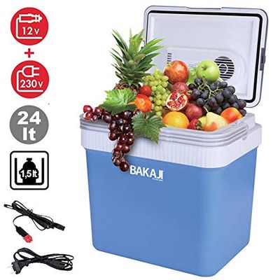 BAKAJI CB.24.BAK Refrigerador Eléctrico Portátil, Plástico, Multicolor