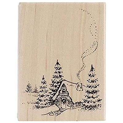 Penny Black Tampon en Caoutchouc monté 6,3 x 8,3 cm, Chalet de Noël