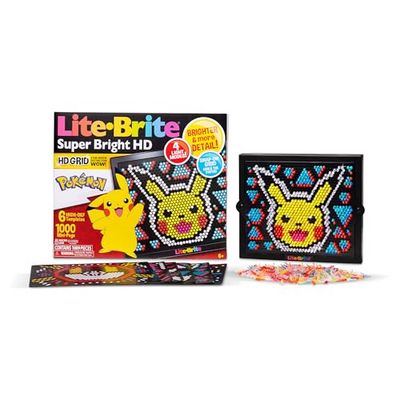 Lite Brite Super Bright HD, Pokémon Edition - Schermo Luminoso Rétro Creativo, Giocattolo Educativo per Bambini, Aumenta la Creatività, Regalo per Bambini e Bambine dai 6+ Anni