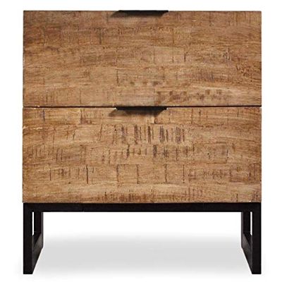 Menzzo Table De Chevet 2 tiroirs Panara Chêne Clair msl015