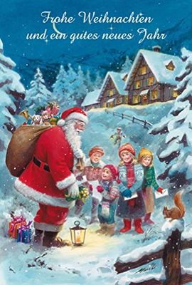 bsb Biglietto di Natale con busta, biglietto di Natale con motivo paesaggio invernale, biglietto di auguri per Natale, biglietto di Natale, 11,5 x 17,0 cm