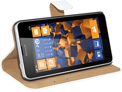 Mumbi Leather Case Style Boek voor Microsoft Lumia 640 Case wit