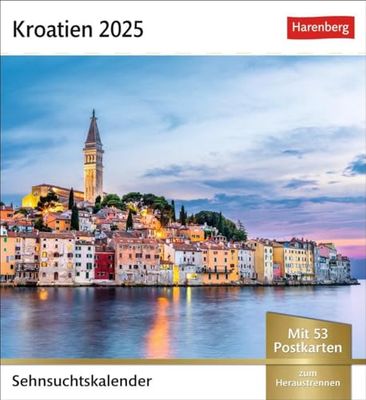 Calendrier 2025 Croatie - Calendrier hebdomadaire avec 53 cartes postales : lieux pittoresques et les plus beaux paysages de Croatie en ... ou à suspendre (calendrier touristique Harenberg)