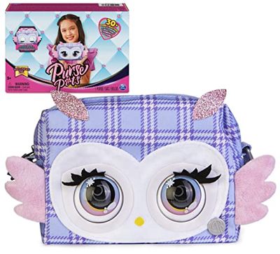 Purse Pets, Print Perfect Hoot Couture - Jouet interactif pour Animal Domestique et Sac à Main avec Plus de 30 Sons et réactions - Jouets pour Enfants pour Filles de 5 Ans et Plus