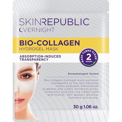 Skin Republic Bio-Collagen Hydrogel Overnight Mask For Glass Skin | Korean Anti-Aging Mask That Melts Into Skin | Hydrates, Boosts Elasticity, Reduces Wrinkles, Evens Tone | Clinically-Tested – 30g