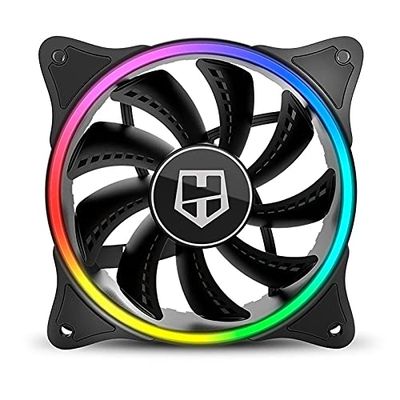 VoltShine Ventilateur ARGB 120 mm avec éclairage en anneau, compatible avec les connexions à 3 broches, idéal pour améliorer le refroidissement et l'esthétique sur PC.
