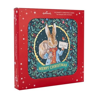 Hallmark Christmas Card, Multipack Christmas Cards, Pack of 16, 2 Designs, Beatrix Potter, Peter Rabbit, With Envelopes