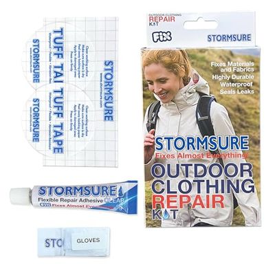 Stormsure Outdoor Clothing Repair Kit - Waterproof Tape and Flexible Adhesive for Durable Fabric and Material Fixes