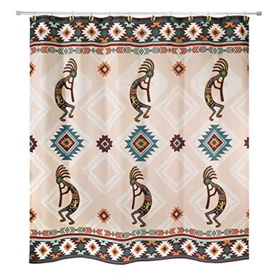Avanti Linens - Tenda da doccia in tessuto, elementi essenziali decorativi per il bagno (collezione Navajo Dance, 182,9 cm)