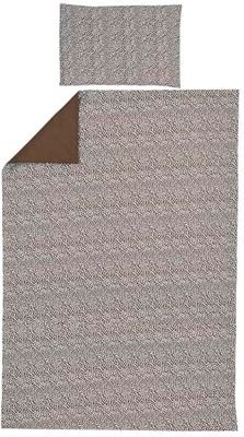 Meyco Home Linge de lit Cheetah/Uni pour 1 personne (coton, matière respirante, entretien facile, bande pliante pratique, taille : 140 x 200/220 cm), chocolat