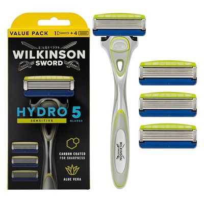 Wilkinson Sword - Hydro 5 Sensitive - Rasoir pour Homme - Pack de 4 Lames
