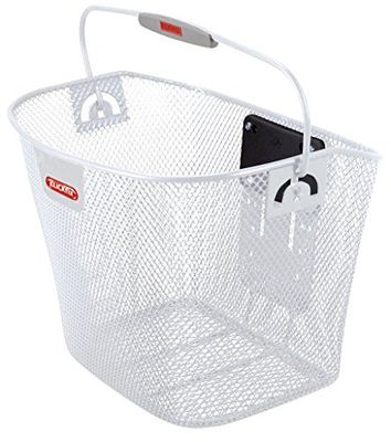 KlickFix Uni basket Feinma Cestino per Bici, da Fissare al Manubrio, Bianco, 25 x 36 x 26 cm