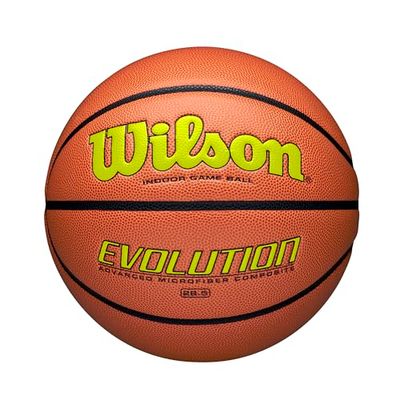 Wilson Evolution - Pallone da basket, giallo, misura intermedia, 72,4 cm