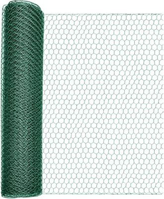 Windhager 70100 Treillis hexagonal recouvert de plastique pour clôture, barrière de protection contre les campagnols et les campagnols Vert Maillage 25 mm 10 x 0,5 m x 1 mm, 25 mm, 10 x 0,5 m