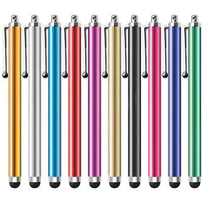 YUNJU Stylus Pen [10 Pack] Universal Capacitive Touch Screen Pens for Tablets, iPad Mini, Pro, Air, Smartphones, Samsung Galaxy - Multiple Colors Multicolor