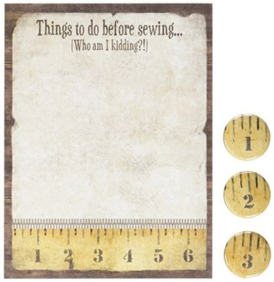 ZYX The Wooden Bear TWBN09 Bloc de notas e imán Things to Do Before Sewing