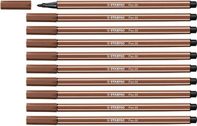 Marcador premium STABILO Pen 68, caixa com 10 unidades cor de sangue
