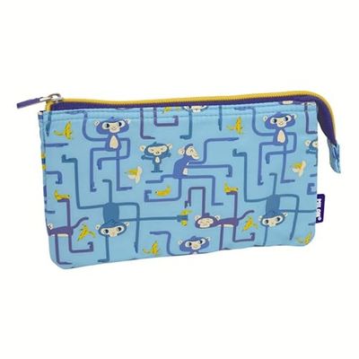 Estuche 5 Compartimentos serieTangled Monkeys, Azul MILAN®, 081133TNG