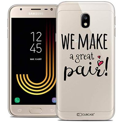 Caseink Hoes voor Samsung Galaxy J3 2017 J320 (5) Beschermhoes Case [Crystal Gel Motief HD Collectie Love Saint Valentin Design We Make Great Pair - Flexibel - Ultra dun - Gedrukt in Frankrijk]