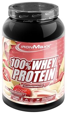 IronMaxx Fraise au Chocolat Blanc 100% Poudre Protéine de Lactosérum 900 g dans Boîte