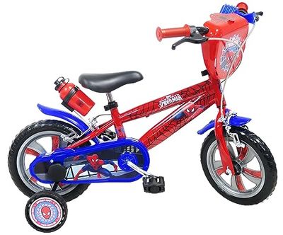 albri Bicicleta de Spiderman Pulgadas, Bebés niños, roja, 12 pollici