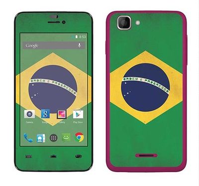 Royal väggtatuering RS. 95953 självhäftande för Wiko Kite med, motiv Brasilien flagga