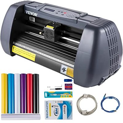 VEVOR Plotter da Taglio, 375 mm Velocità di taglio 10-800 mm/s 16 MB Plotter per Tagliare in Vinile con Software per Tagliare Vinile Adesivo e Decalcomania, Carta per Album, Cartoncino e Vari Supporti