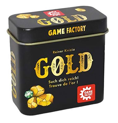 Game Factory 646252 Jeu de Cartes en métal doré