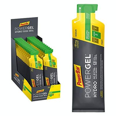 PowerBar PowerGel Hydro Mojito 24x67ml - Gel Energético de Alto Carbono + C2MAX + Sodio + 51mg Cafeína