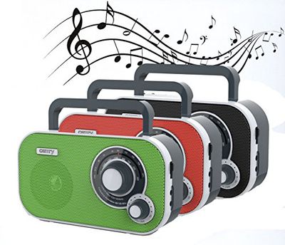 Draagbare stereo radio met AUX IN en hoofdtelefoonaansluiting keukenradio (rood)