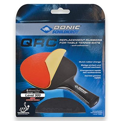 Donic-Schildkröt Ricambio QRC Level 900 per Racchetta Tennis da Tavolo, Spugna di 1.9 mm, Gomma Champion-ITTF, 752575, Legno, Nero, Taglia Unica