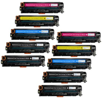 Go Inks 2 Set of 4 + Extra Black Laser Toner Cartridges to replace HP CF210X/CF211A/CF212A/CF213A Compatible/non-OEM for use with HP LaserJet Pro 200 Color Printers (10 Toners)