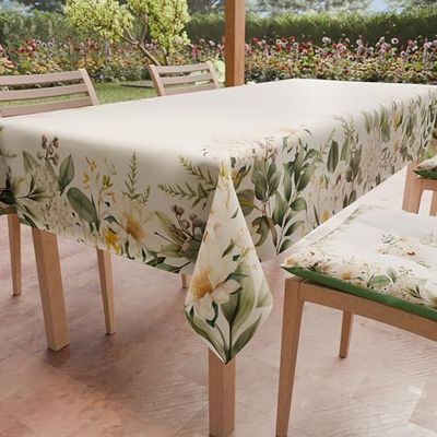 PETTI Artigiani Italiani - Vlekafstotend tafelkleed, rechthoekig, voor keuken, botanisch design, X12 plaatsen (140 x 240 cm), 100% Made in Italy