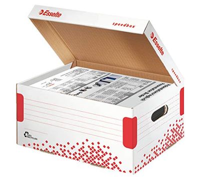 Esselte Speedbox - Organizador de almacenaje (290g, 252 x 355 x 193 mm, Rojo, Color blanco)