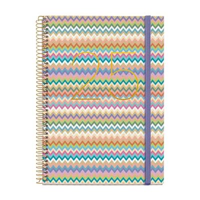 Miquelrius - Kalender 2025, jaarplanner, 155 x 213 mm, dagoverzicht, omslag van gelamineerd karton, spiraalbinding, elastieksluiting, papier 80 g/m², Catalaans, Engels en Portugees, Mallorca