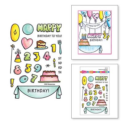Spellbinders Stampendous FransFormer™ - Timbri trasparenti per compleanno